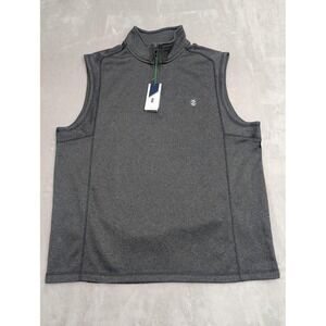 IZOD Golf Vest Mens XL Gray 1/4 Zip Fleece Windbreaker Hydra Shield Water Repel